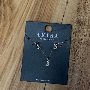 “J” earnings and necklace